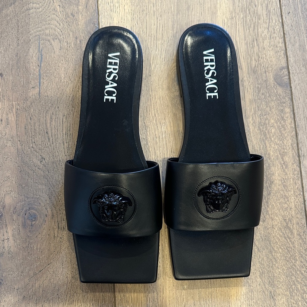 Versace Black Medusa Slide Sandals